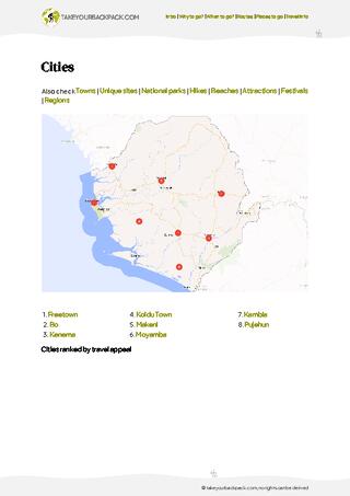 example page 4 from our offline Travel Guide for Sierra Leone